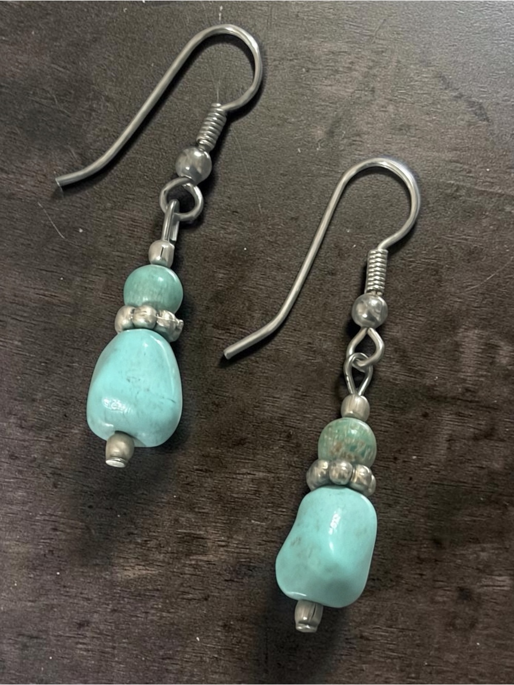 VINTAGE TURQUOISE wire earrings